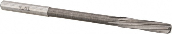 Magafor 88860005410 Chucking Reamer: 0.213" Dia, 3-21/32" OAL, 1-1/32" Flute Length, Straight Shank, Solid Carbide Image