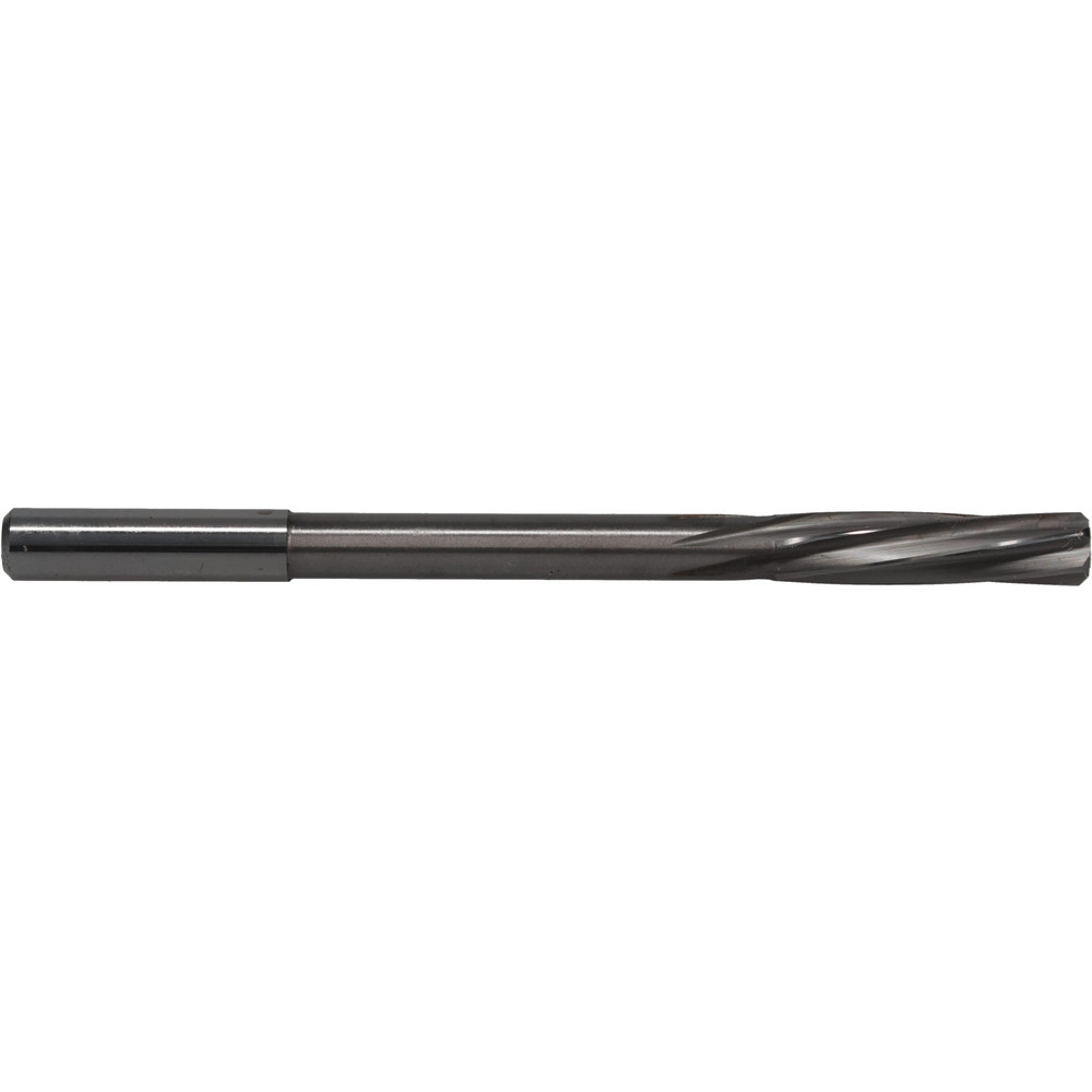 Chucking Reamer: 8.01 mm Dia, 4-5/8" OAL, 1-19/64" Flute Length, Spiral Flute, Straight-Cylindrical Shank, Solid Carbide