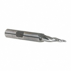 Made in USA R-004 Tapered End Mill: 7 &deg; per Side, 1/16" Small Dia, 1" LOC, 3 Flutes, High Speed Steel, Square End Image