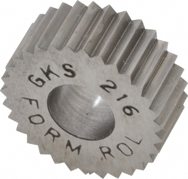 Made in USA GKS-216 Standard Knurl Wheel: 5/8" Dia, 90 ° Tooth Angle, 16 TPI, Straight, High Speed Steel Image