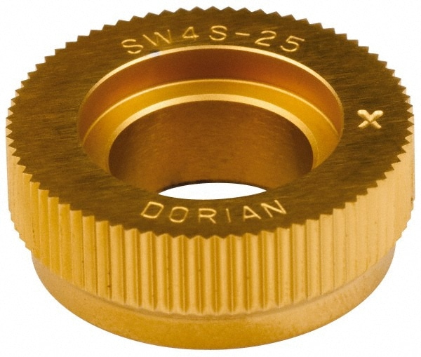 Standard Knurl Wheel: 1" Dia, 90 ° Tooth Angle, 25 TPI, Straight, Cobalt