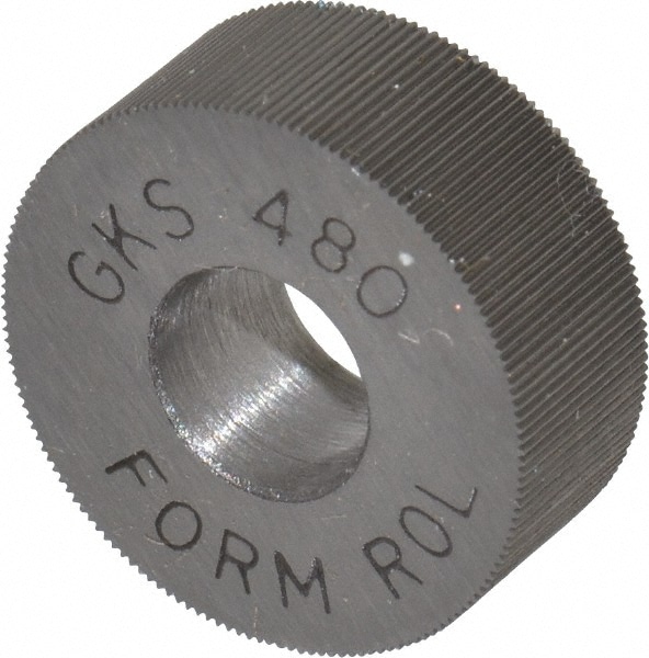 Made in USA GKS-480 Standard Knurl Wheel: 5/8" Dia, 70 ° Tooth Angle, 80 TPI, Straight, High Speed Steel Image