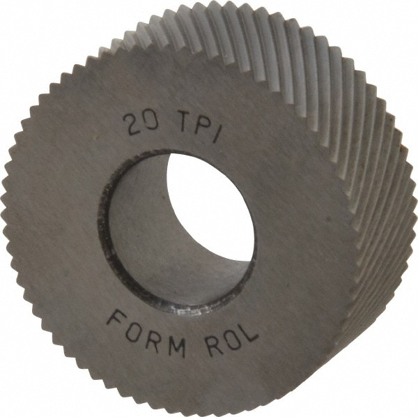 Made in USA PHL-220 Standard Knurl Wheel: 1-1/4" Dia, 90 ° Tooth Angle, 20 TPI, Diagonal, High Speed Steel Image