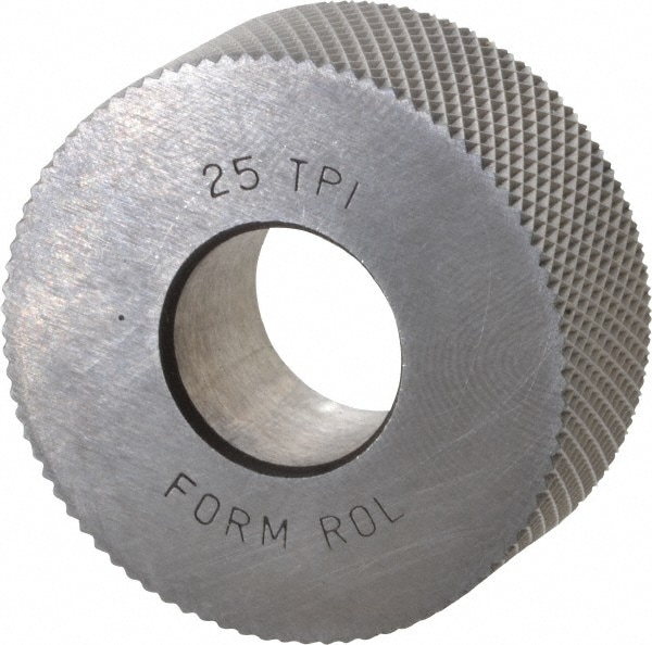 Made in USA PHF-225 Standard Knurl Wheel: 1-1/4" Dia, 90 ° Tooth Angle, 25 TPI, Diamond, High Speed Steel Image