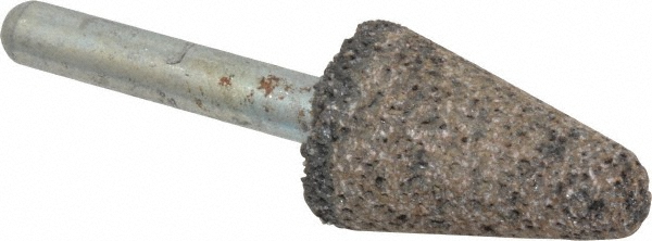 Mounted Point: 1-1/8" Thick, 1/4" Shank Dia, A5, 36 Grit, Very Coarse