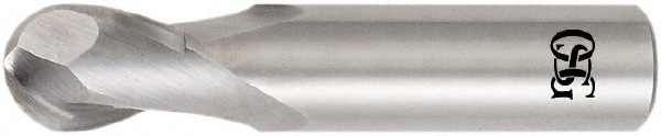 Ball End Mill: 4.50 mm Dia, 19/64" LOC, 4 Flute(s), Solid Carbide