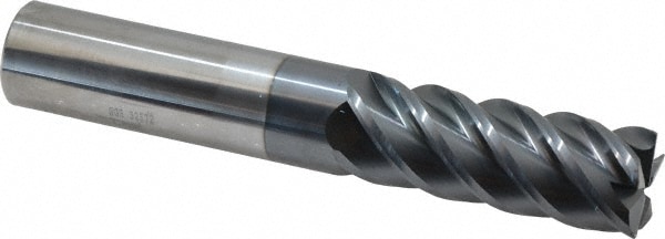 SGS 32572 Corner Radius End Mill: 1" Dia, 2-5/8" LOC, 0.03" Radius, 5 Flutes, Solid Carbide Image