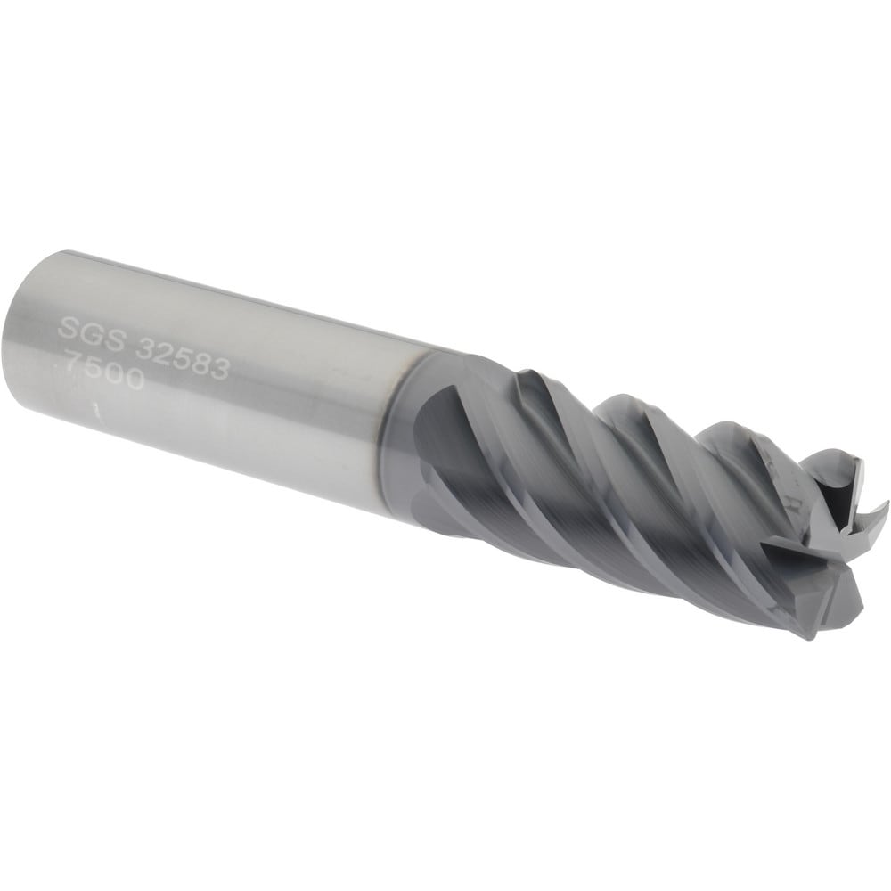 SGS 32583 Corner Radius End Mill: 3/4" Dia, 1-5/8" LOC, 0.03" Radius, 5 Flutes, Solid Carbide Image