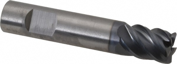 SGS 32593 Corner Radius End Mill: 3/8" Dia, 1/2" LOC, 0.03" Radius, 5 Flutes, Solid Carbide Image