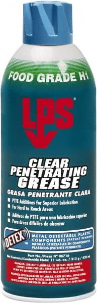 LPS 6716 Penetrating Grease: 11 oz Aerosol Can, With Polytetrafluroethylene 