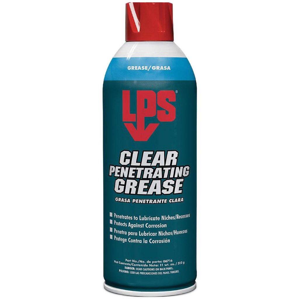 LPS® Penetrating Grease: 11 oz, w/ Polytetrafluroethylene - 400 deg F Max, Clear | Part #6716