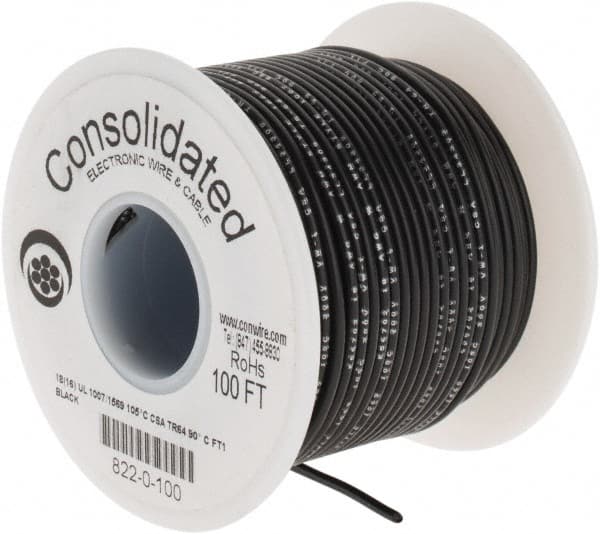 Made in USA - 18 AWG, 16 Strand, 100' OAL, Tinned Copper Hook Up Wire -  78263720 - MSC Industrial Supply