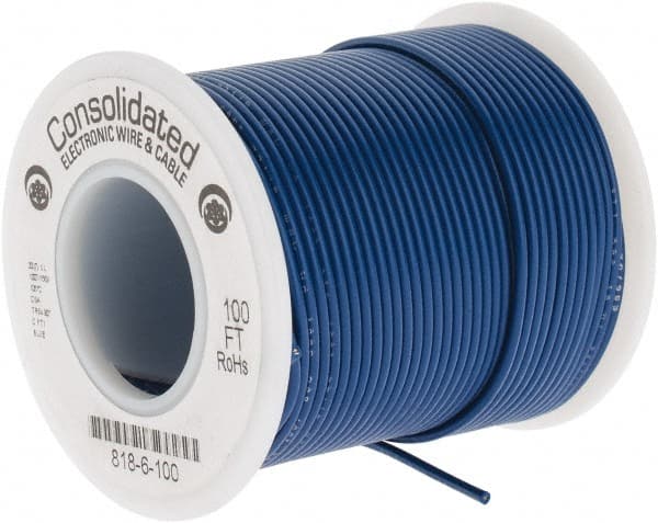 Made in USA - 22 AWG, 7 Strand, 100' OAL, Tinned Copper Hook Up Wire -  78263928 - MSC Industrial Supply