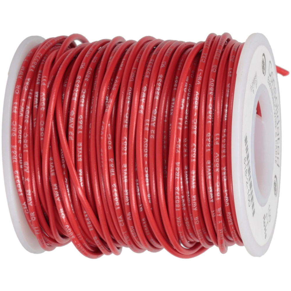 100ft 22 AWG Solid Copper Wire -TINNED - UL1007 Rated Hook Up Primary Power Wiring For Breadboards Diy Electronics And Prototypes With Red Pvc Insulation Economy Bag