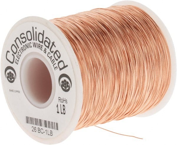 Made in USA - 26 AWG, 0.0159 Inch Diameter, 1279 Ft., Solid, Grounding Wire