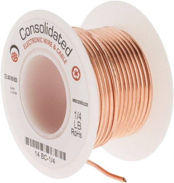 Made in USA - 14 AWG, 0.0641 Inch Diameter, 20 Ft., Solid