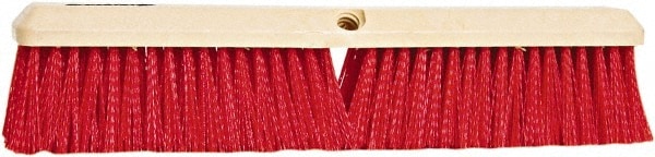 Push Broom: 18" Wide, Polypropylene Bristle