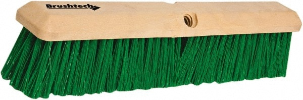 Push Broom: 18" Wide, Polypropylene Bristle