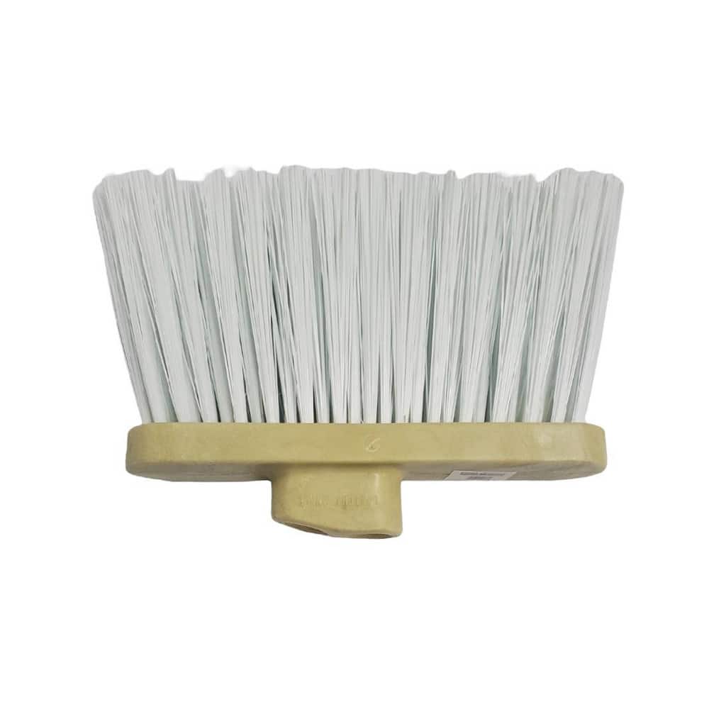 10" Wide, White Polypropylene Bristles, Angled Broom