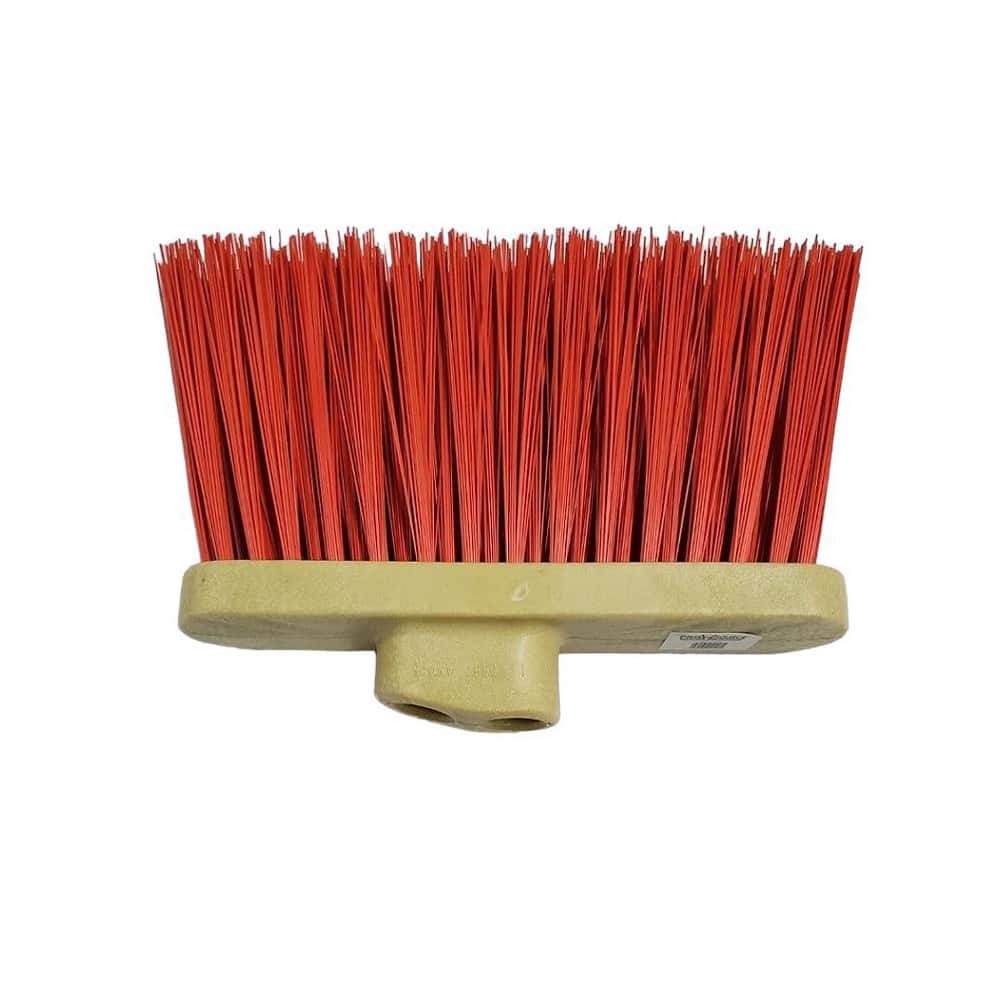 10" Wide, Red Polypropylene Bristles, Angled Broom