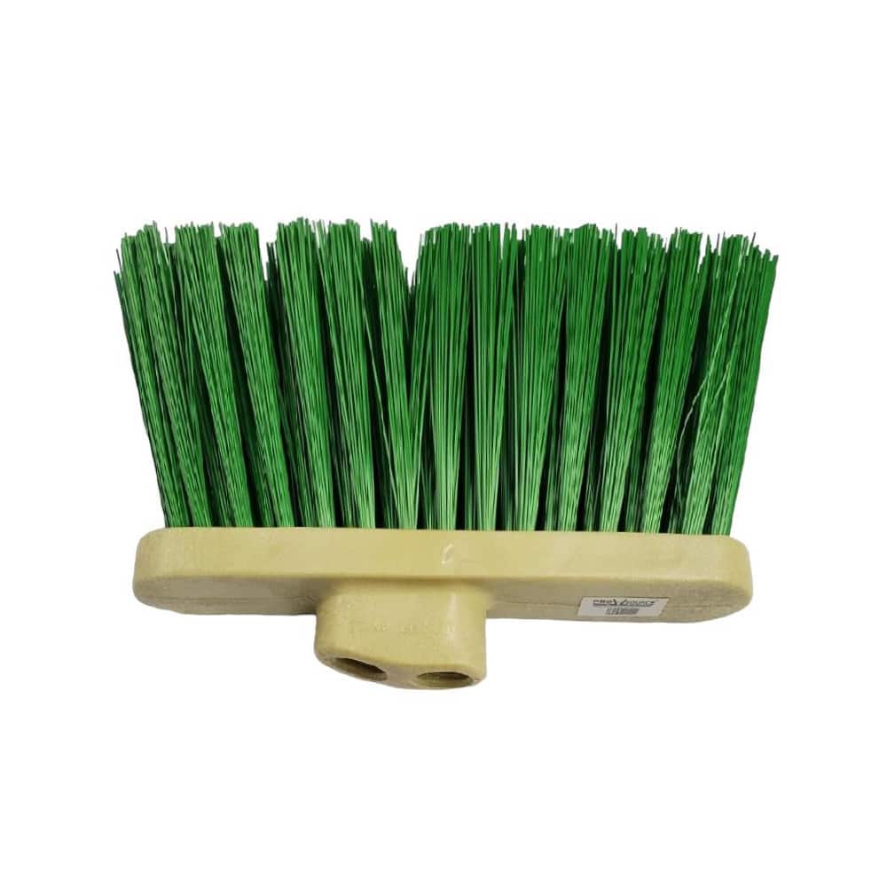 10" Wide, Green Polypropylene Bristles, Angled Broom