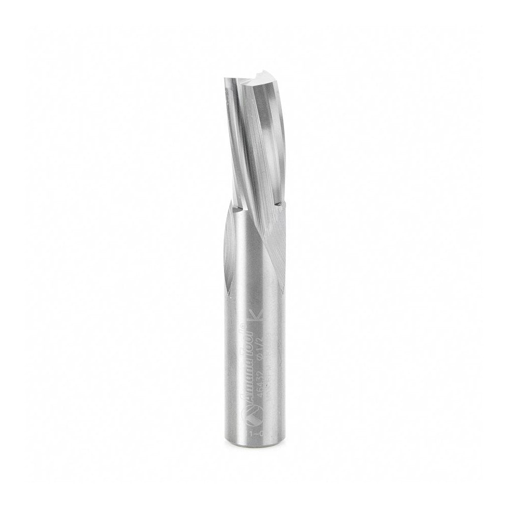 Spiral Router Bit: 0.5" Dia, 1" LOC, 1/2" Shank Dia, Downcut