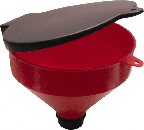 Funnel King 32425 8" High x 9-1/8" Diam, Polypropylene, Manual Closing Drum Funnel with Lockable Lid 