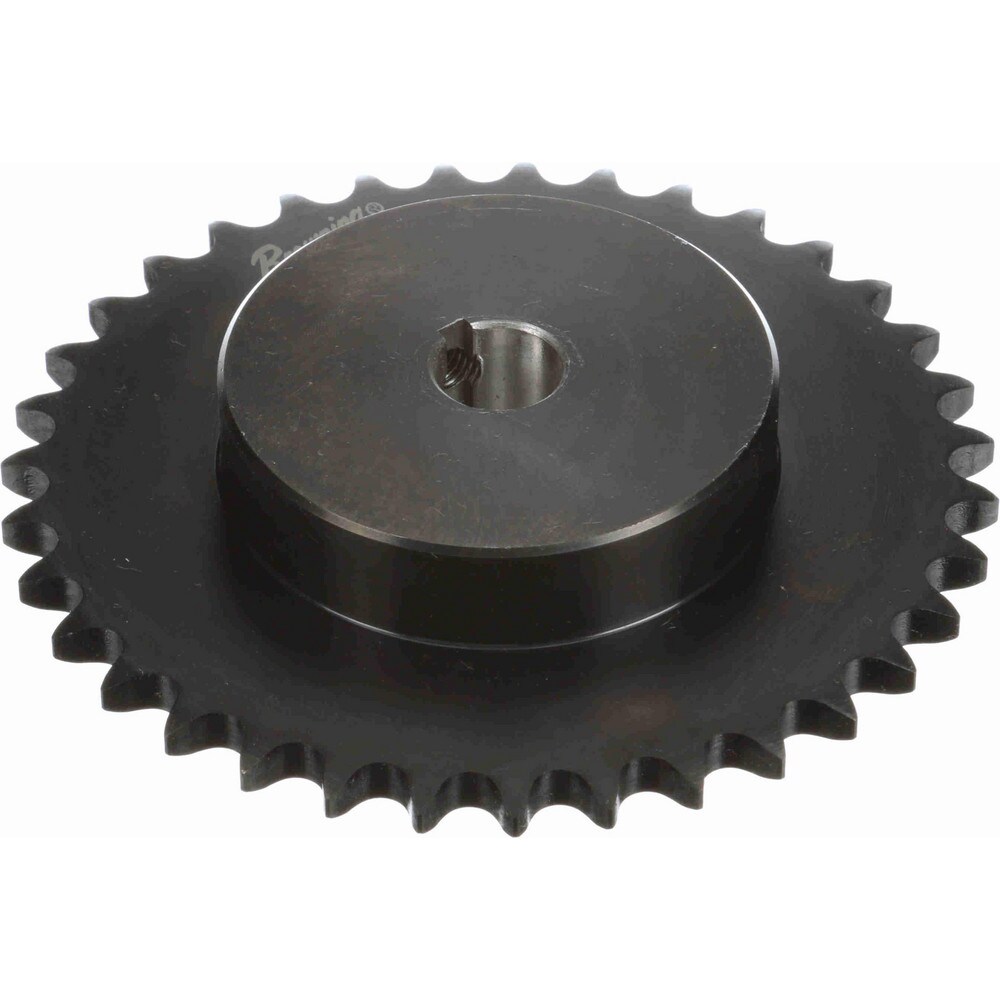 Finished Bore Sprocket: 35 Teeth, 1/2" Chain Pitch, 3/4" Bore Dia, 3.25" Hub Dia