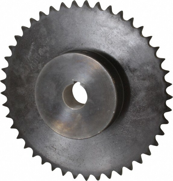 Finished Bore Sprocket: 45 Teeth, 1/2" Chain Pitch, 1" Bore Dia, 3.5" Hub Dia