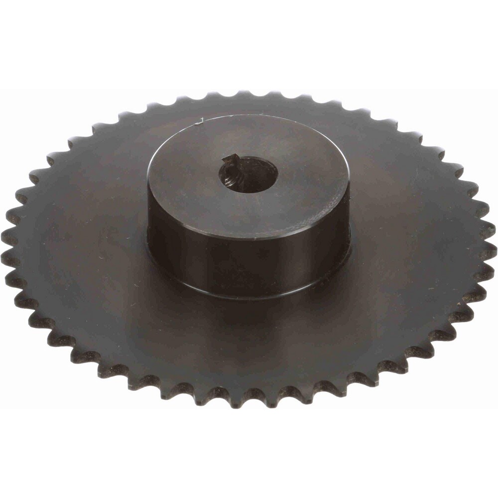 Finished Bore Sprocket: 45 Teeth, 3/8" Chain Pitch, 5/8" Bore Dia, 2.25" Hub Dia
