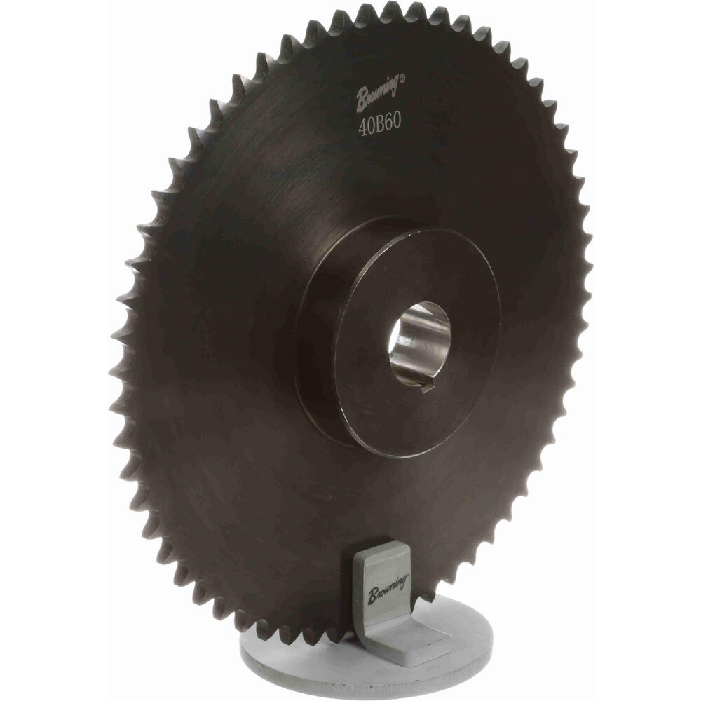 Finished Bore Sprocket: 60 Teeth, 1/2" Chain Pitch, 1-1/4" Bore Dia, 3.5" Hub Dia