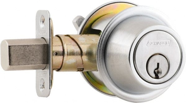 Schlage B560P 626 1-3/8 to 1-3/4" Door Thickness, Satin Chrome Finish, Single Cylinder Deadbolt with Thumb Turn 