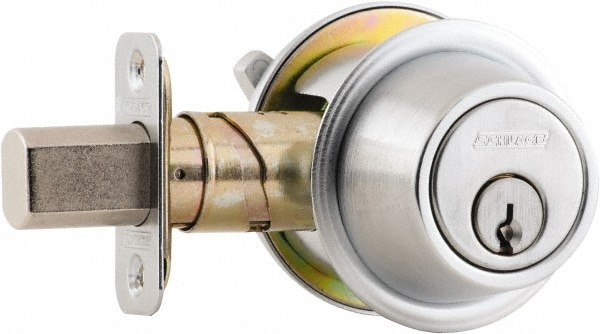 Schlage B560P 626 1-3/8 to 1-3/4" Door Thickness, Satin Chrome Finish, Single Cylinder Deadbolt with Thumb Turn Image