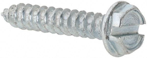 Value Collection - Sheet Metal Screw: #4, Hex Washer Head, Slotted ...