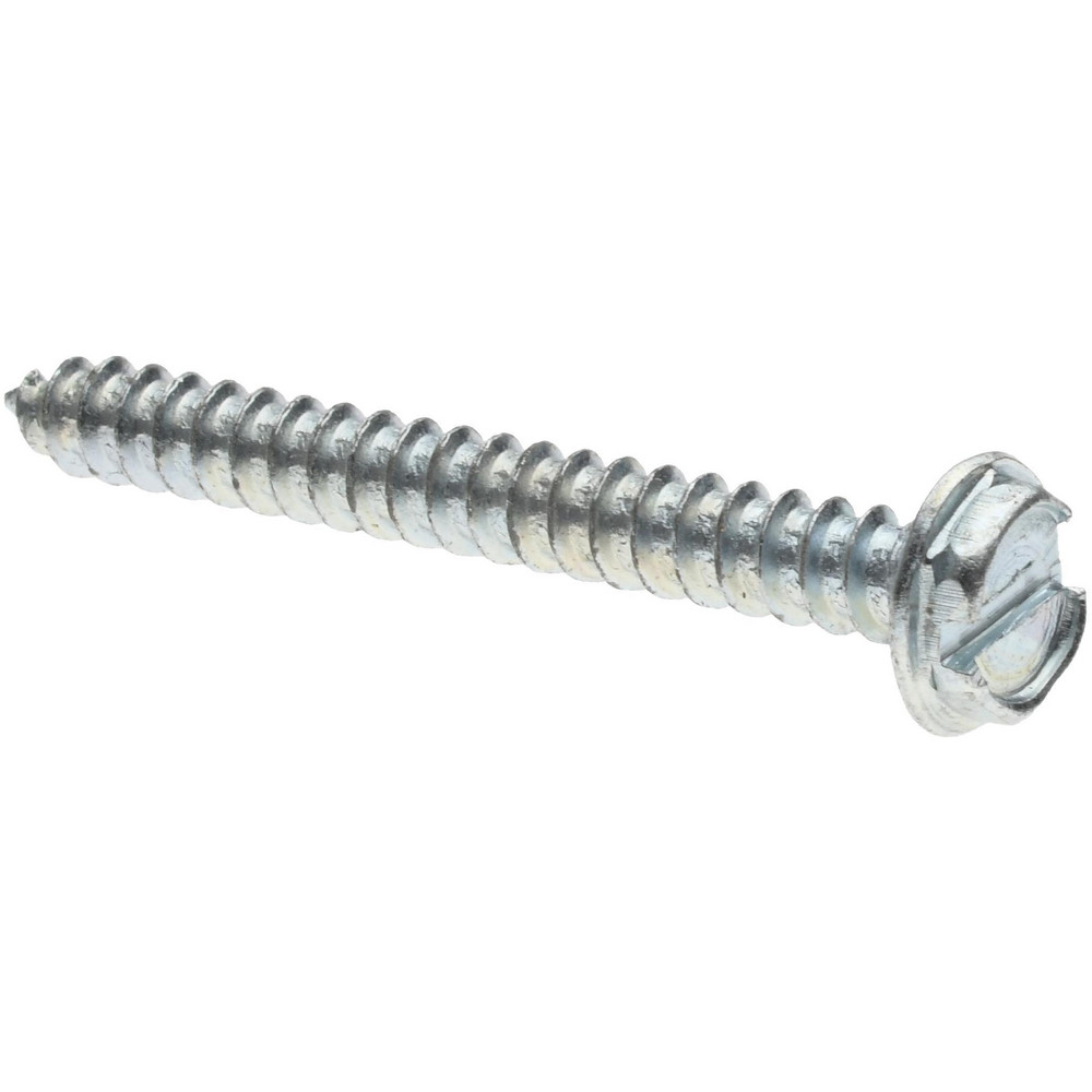 Sheet Metal Screw: #4, Hex Washer Head, Slotted