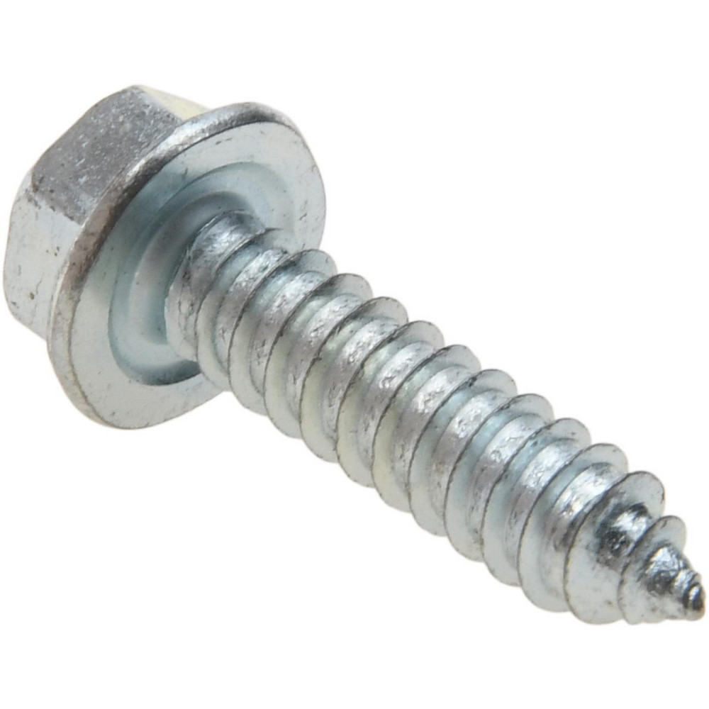 Sheet Metal Screw: #14, Hex Washer Head, Hex Drive, 1" Length Under Head