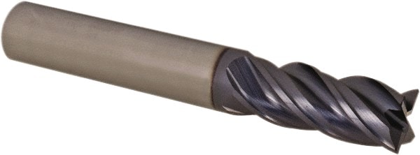 SGS 36701 Corner Radius End Mill: 3/8" Dia, 7/8" LOC, 0.01" Radius, 4 Flutes, Solid Carbide Image