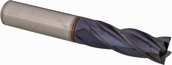 Guhring 9031530095200 Square End Mill: 3/8 Dia, 1 LOC, 3/8 Shank Dia, 2-1/2 OAL, 4 Flutes, Solid Carbide Image