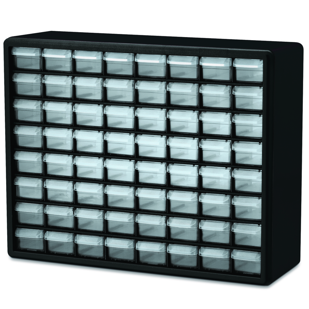 Akro-Mils 10144 D Storage Box for Tools and Crafts Accessories, 50.8 x 40.6 x 16.5 cm, Black, 10144REDBLK