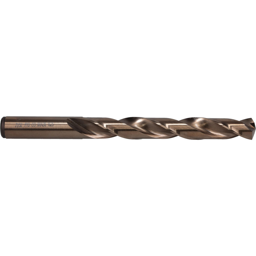 Jobber Length Drill Bit: 21/32" (0.6563) Dia, 135 deg, Cobalt