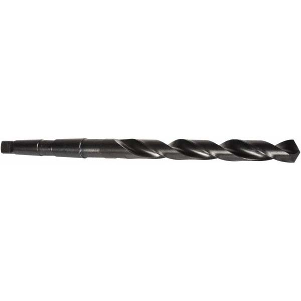 Taper Shank Drill Bit: 3/8" Dia, 1MT, 118 &deg; Point, High Speed Steel - Oxide Finish, 3-1/2" Flute Length, 6-3/4" OAL, Standard Point, Spiral Flute