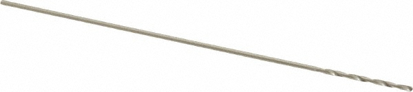 Taper Length Drill Bit: #76 (0.0200) Dia, 118 deg, HSS - Bright/Uncoated Finish, 5/16" Flute Length, 1-1/2" OAL, Right Hand Cut, Regular Spiral Flute, Straight-Cylindrical Shank, R52