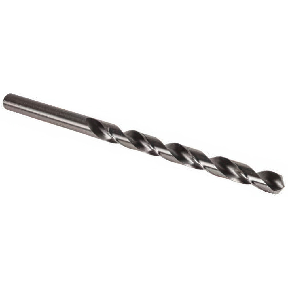 Taper Length Drill Bit: 3.30 mm (0.1299) Dia, 118 deg, HSS - Bright/Uncoated Finish, 2-23/32" Flute Length, 4-3/16" OAL, Right Hand Cut, Regular Spiral Flute, Straight-Cylindrical Shank, 5ATL