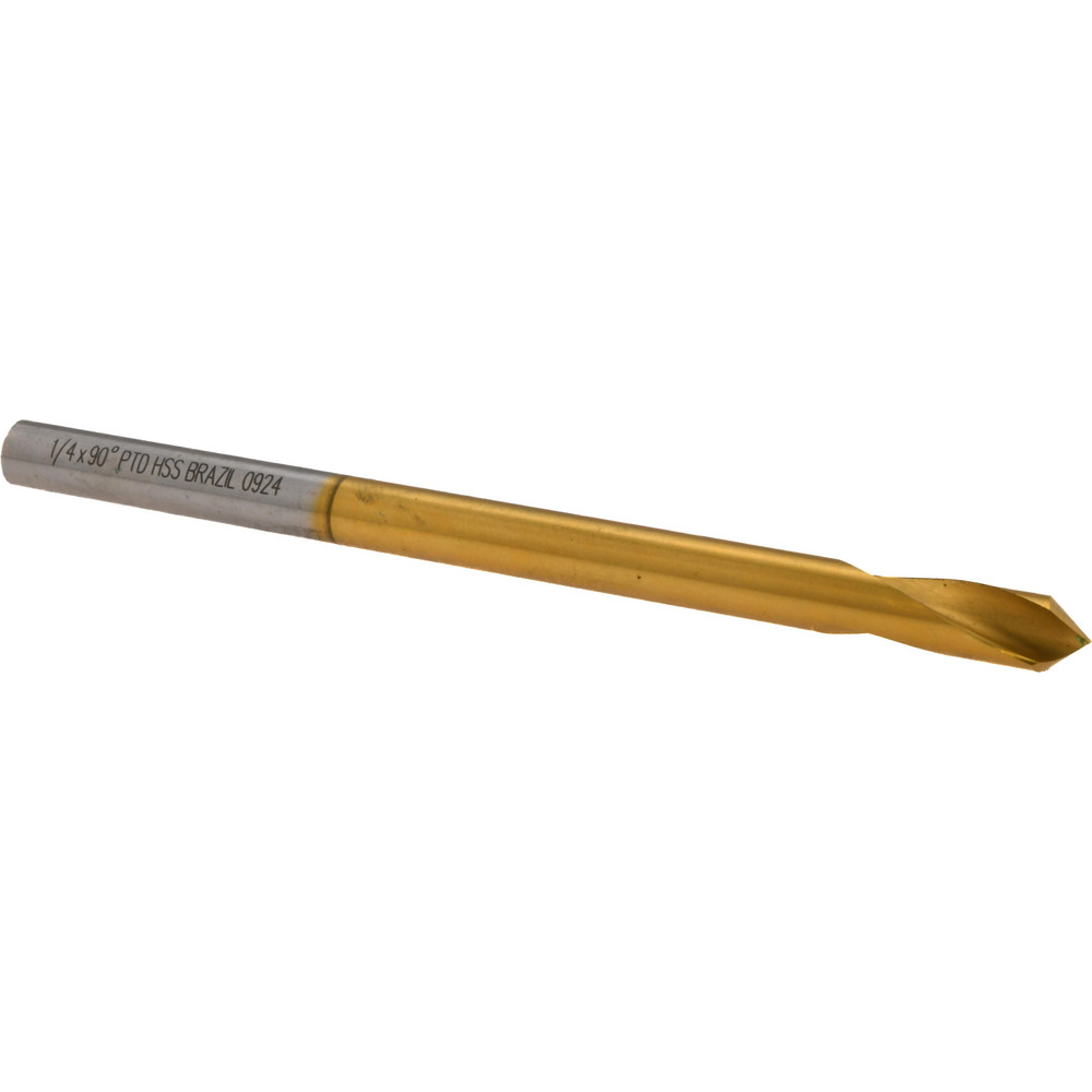 Spotting Drill: 1/4" Dia, 90 ° Point, 4" OAL, High Speed Steel