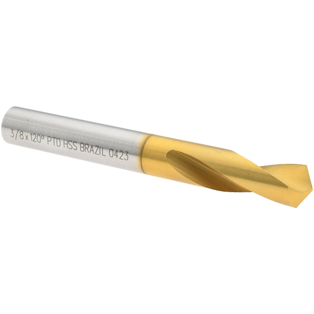 Spotting Drill: 3/8" Dia, 120 ° Point, 3-1/8" OAL, High Speed Steel