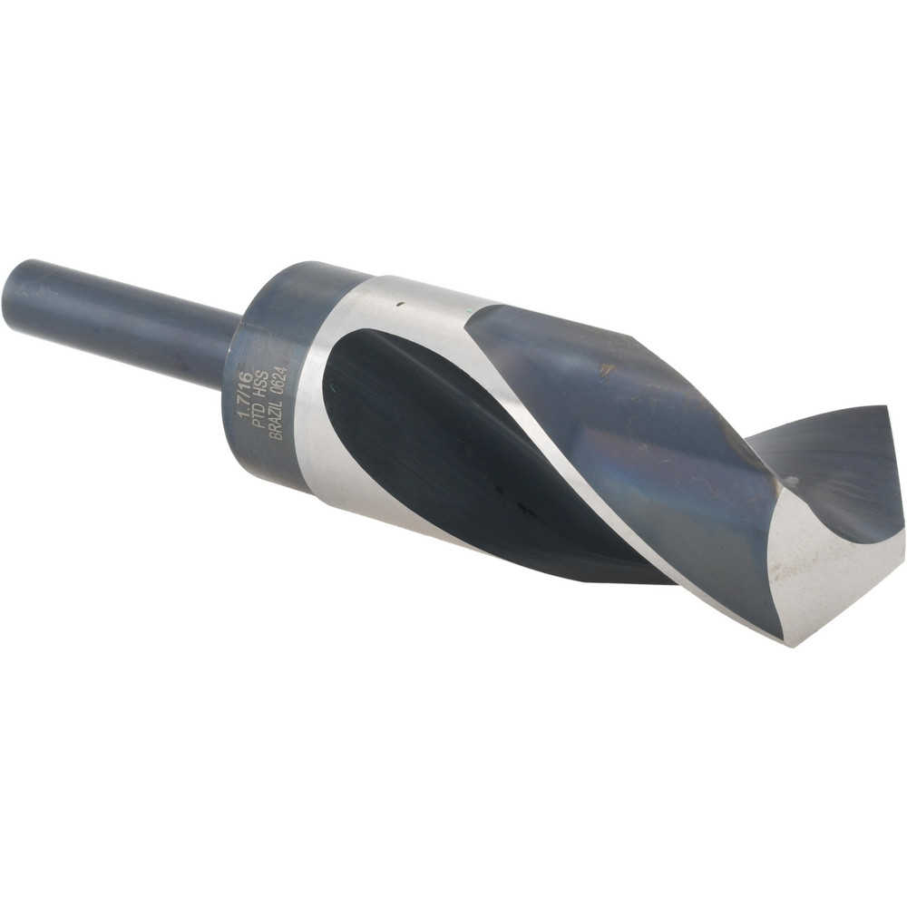 Reduced Shank Drill Bit: 1-7/16'' Dia, 1/2'' Shank Dia, 118 °, High Speed Steel