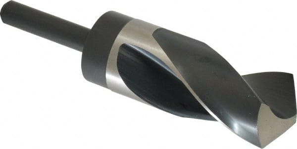 Precision Twist Drill 5999842 Reduced Shank Drill Bit: 1-1/2 Dia, 1/2 Shank Dia, 118 0, High Speed Steel 