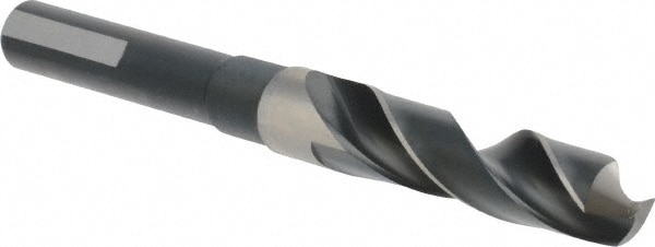 Precision Twist Drill 6000123 Reduced Shank Drill Bit: 39/64 Dia, 1/2 Shank Dia, 118 0, High Speed Steel 