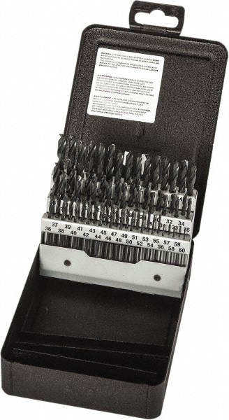 Precision Twist Drill 5995677 Drill Bit Set: Screw Machine Length Drill Bits, 60 Pc, 135 °, High Speed Steel Image