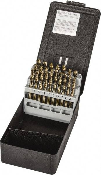 Precision Twist Drill 5995585 Drill Bit Set: Screw Machine Length Drill Bits, 26 Pc, 135 °, Cobalt 